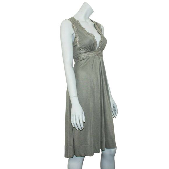 SANDRO V-neck Empire Dress Sleeveless Pale Green Size 3 - Picture 2 of 9